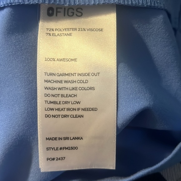 Figs men’s surgical blue scrub tops Leon scrub top size medium 3 pocket - Picture 5 of 5